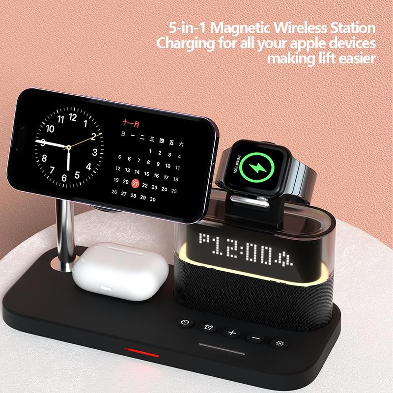 15W Wireless Charger Clock Lamp Multifunctional - White