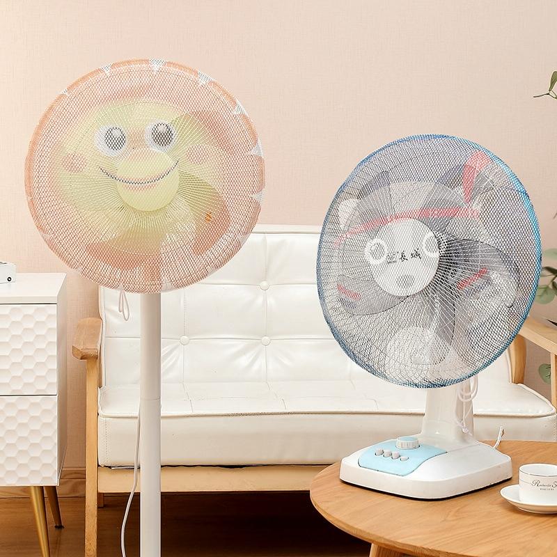 16 Cartoon Children Electric Fan with All-inclusive Mesh Protection Net and Anti-pinch Hand Cover - Safe and Fun - Blue Whale