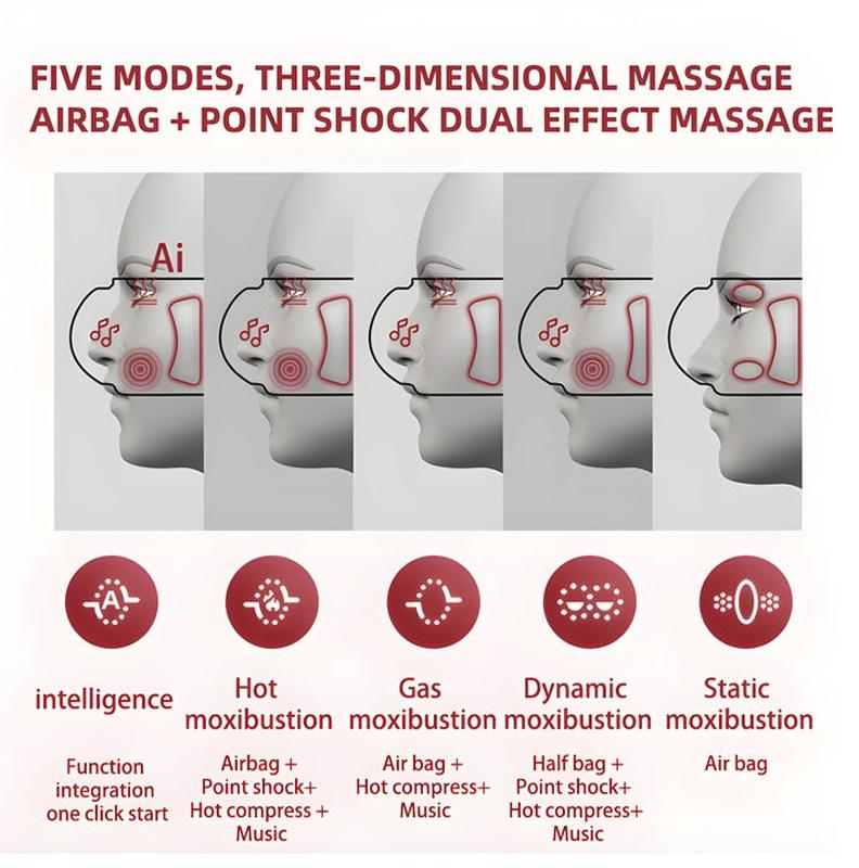 Adjustable Eye Massager With Hot Compress Black - Pink