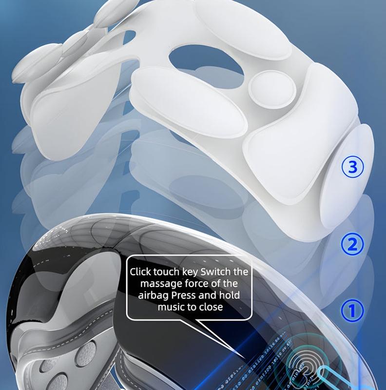 Adjustable Eye Massager With Hot Compress Black - Pink