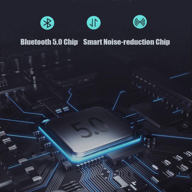 Mini Touch Control Tws Wireless Earphones with Mic & Charger Box - Blue