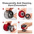 12-Speed Cupping Massager Set With 3 Cups - Red