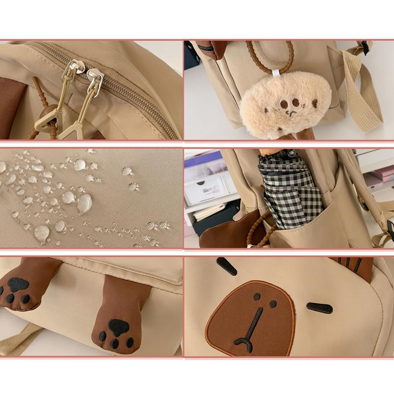 Versatile Large Capacity Backpack For Students - Khaki