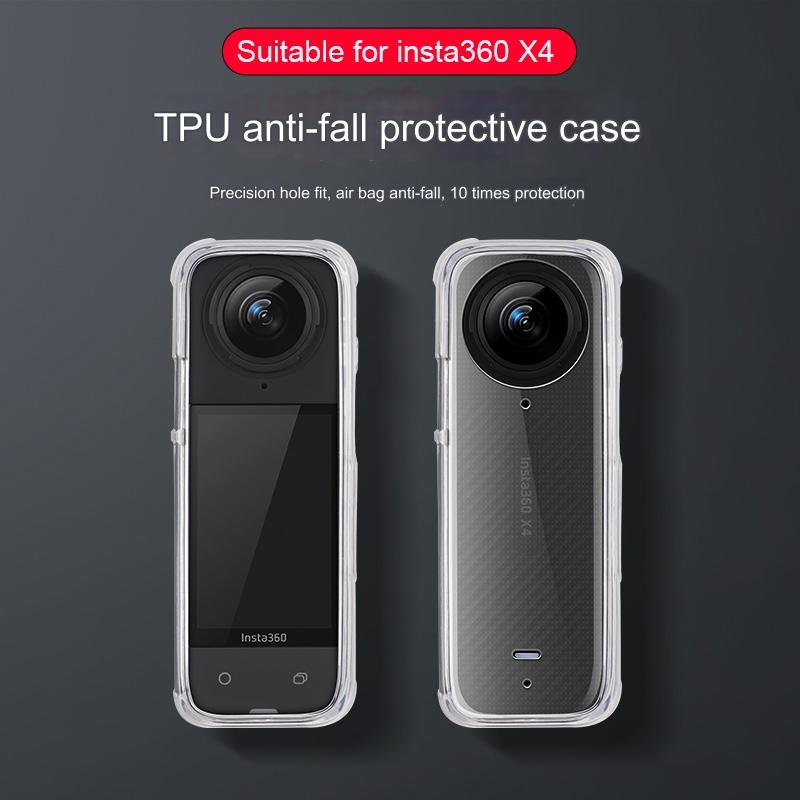 Clear Soft Tpu Protective Case for Insta360 X4 - 1.5mm Thickness - Clear Black - Single Cover