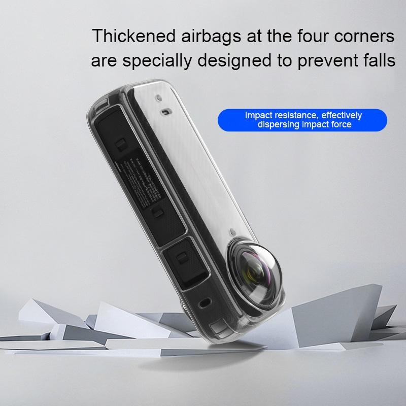 Clear Soft Tpu Protective Case for Insta360 X4 - 1.5mm Thickness - Clear Black - Single Cover