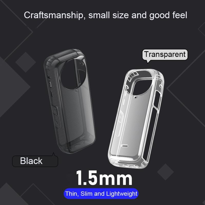 Clear Soft Tpu Protective Case for Insta360 X4 - 1.5mm Thickness - Clear Black - Single Cover