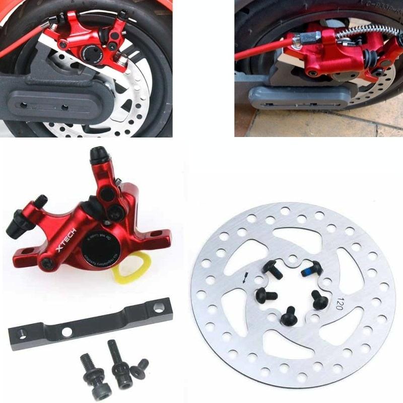 Upgraded 3-in-1 Scooter Brake & Seat Set for Xiaomi M365 Pro - Red Brake + Black Adapter