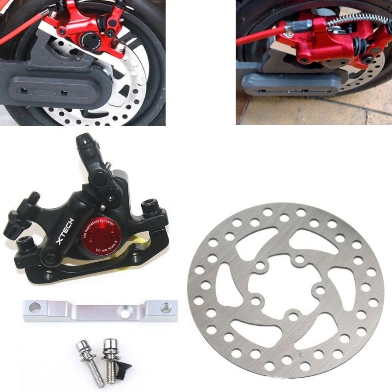Upgraded 3-in-1 Scooter Brake & Seat Set for Xiaomi M365 Pro - Red Brake + Black Adapter