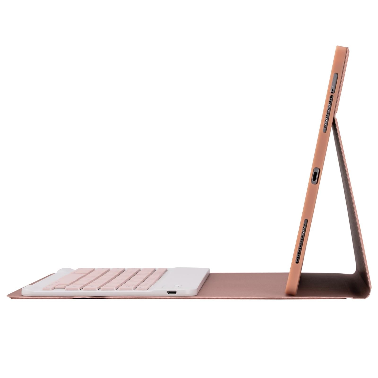 Detachable Bluetooth Keyboard Tablet Case For Ipad Pro 12.9 With Holder Pen Slot - Pink