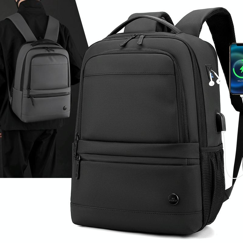 Men Usb Backpack with Charging Port - Grey