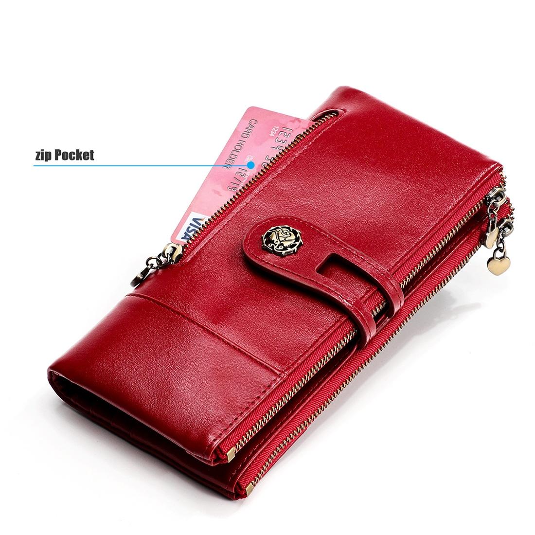 Vintage Rfid Leather Wallet with Card Slots for Women - Blue