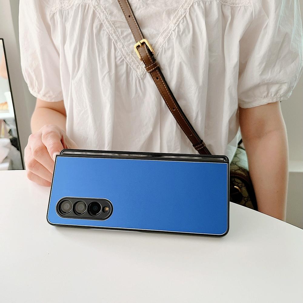 For Samsung Galaxy Z Fold4 5G Aluminum Foldable Phone Case - Blue