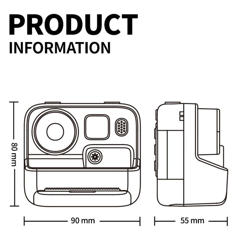 2-inch Dual Lens Instant Print Camera for Children - 4800w Pixel - Without Memory Card Yellow