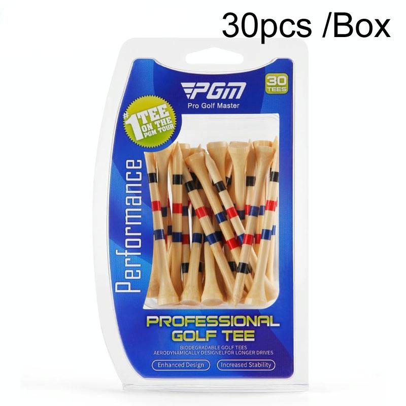 Adjustable Bamboo Golf Spikes - 30pcs / Box - Depth Marker Tee - 38Mm