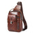 Large Retro Cowhide Crossbody Bag With Usb Port - Coffee