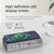 Wireless Charging Desktop Phone With Clock & Temperature Display - Black
