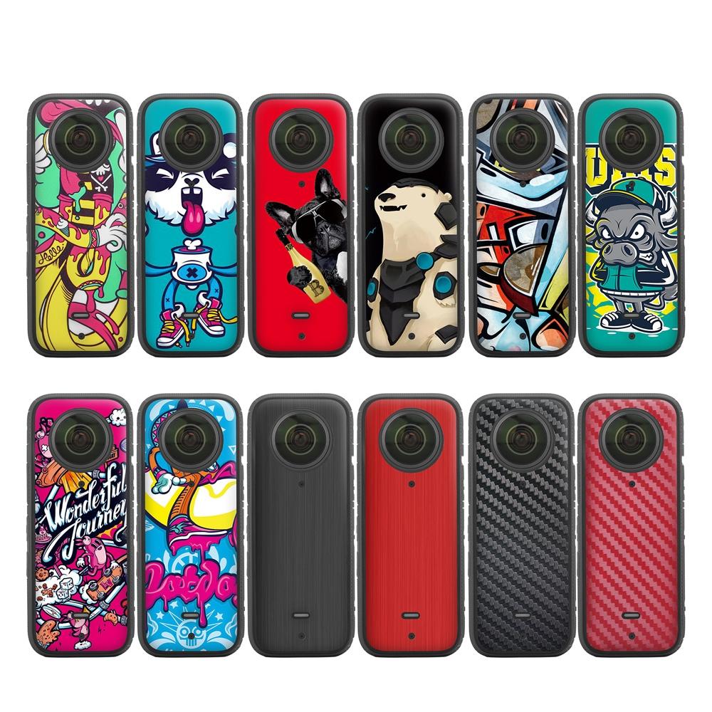 Protective Film Stickers for Dji Insta360 X3 Panoramic Camera - Social Dog + Drawing Black