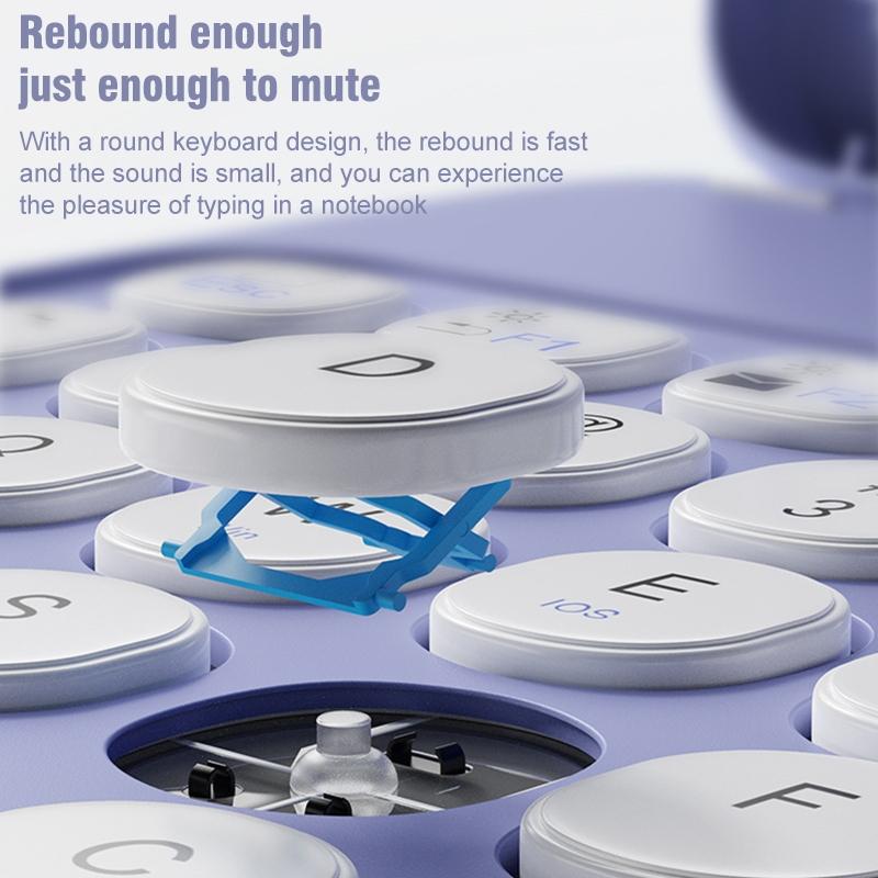 360 Degree Rotatable Bluetooth Keyboard Leather Case With Three-Colour Backlight - Mist Blue - For Ipad 10Th Gen 10.9 2022