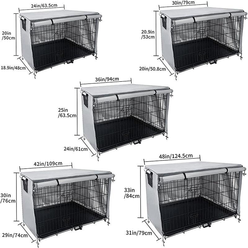 Outdoor Pet Cage Cover - Oxford Cloth Dustproof Rainproof Sunscreen - 63.5x48x50cm - Black