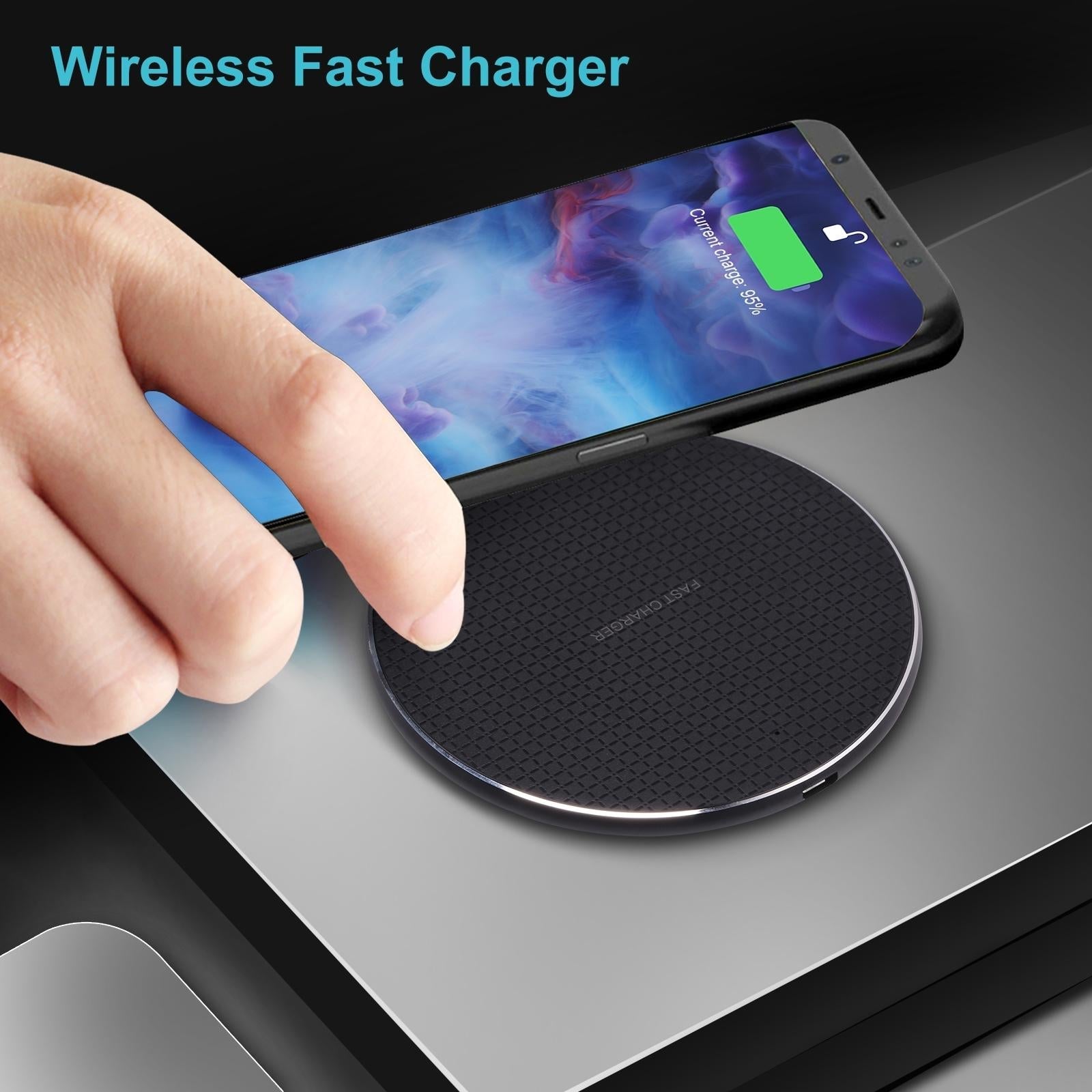 15W Plaid Desktop Wireless Charger - White
