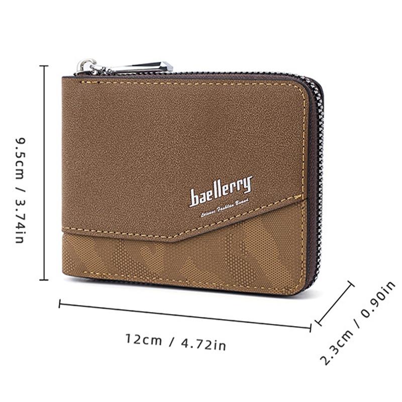 Retro Rfid Blocking Zip Wallet with Short Coin Pocket - Coffee