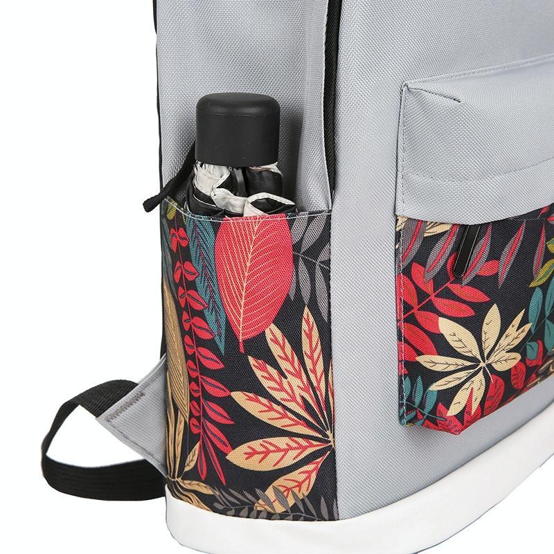 Versatile Student Backpack with Usb Port - College Style - Light Grey