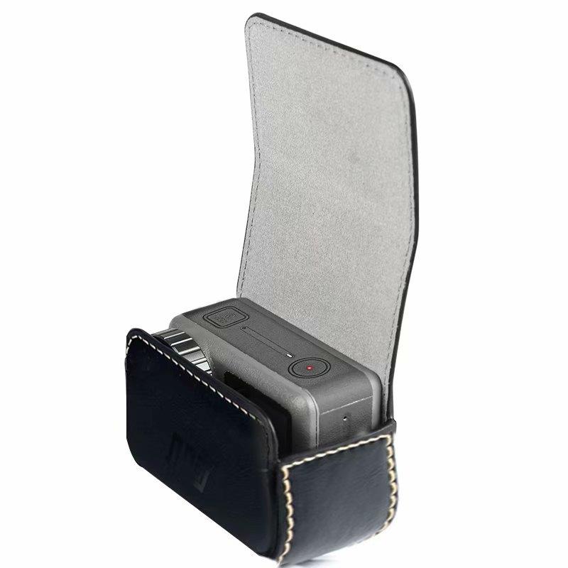 Waterproof Mini Leather Case for Dji Action Gopro Sjcam Xiaomi Mi Jia - Storage Box - Coffee