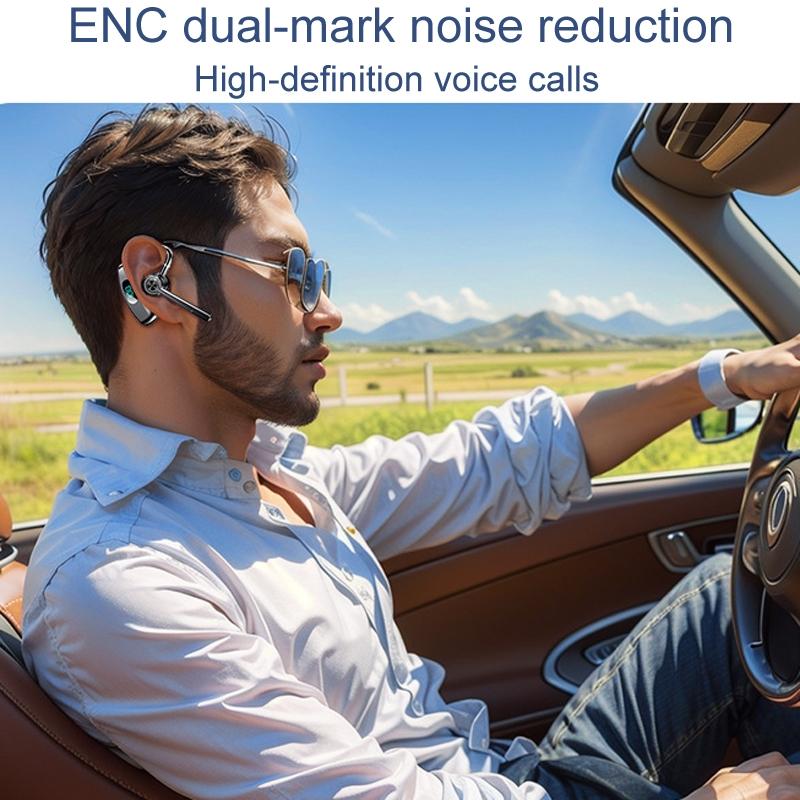 Bone Conduction Gaming Bluetooth Earphones with Noise Reduction - White