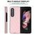 For Samsung Galaxy Z Fold4 5G Foldable Microfiber Phone Case - Rhombic Design - Red