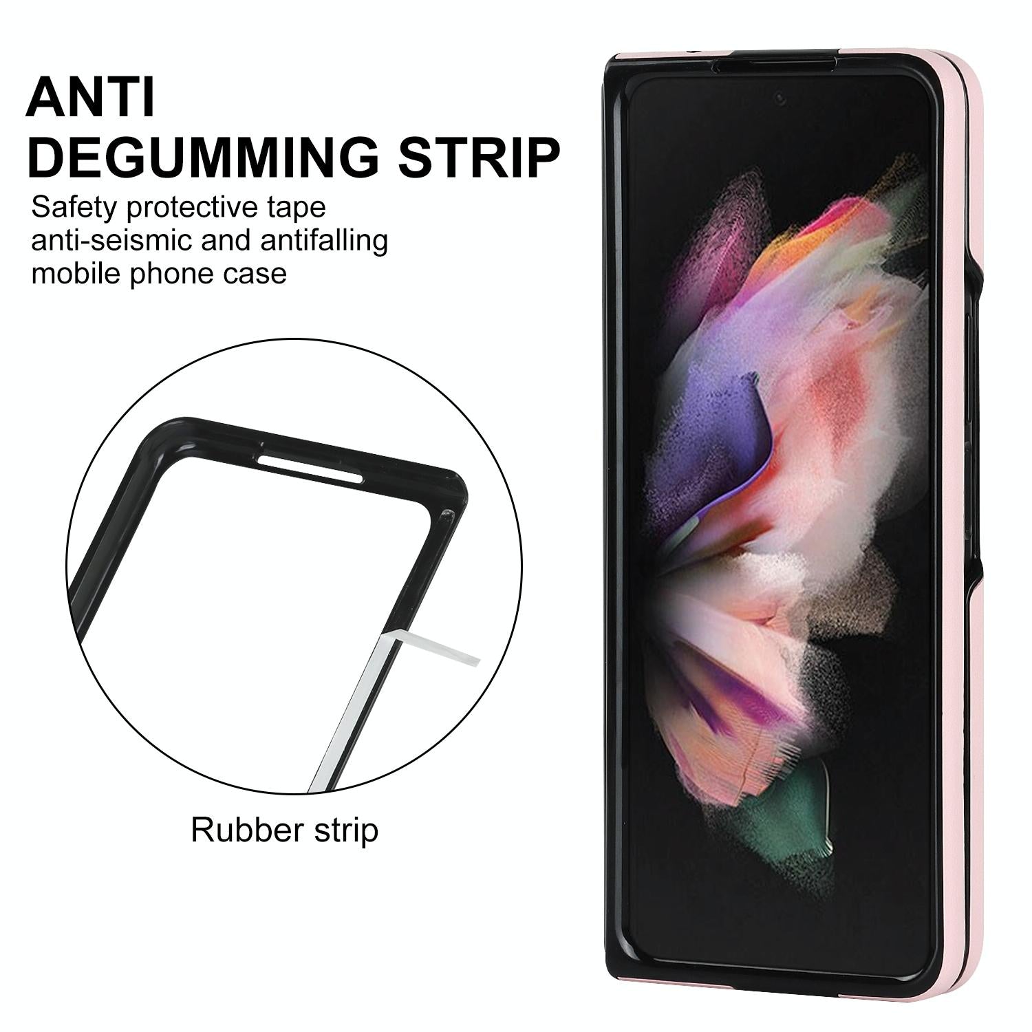 For Samsung Galaxy Z Fold4 5G Foldable Microfiber Phone Case - Rhombic Design - Red