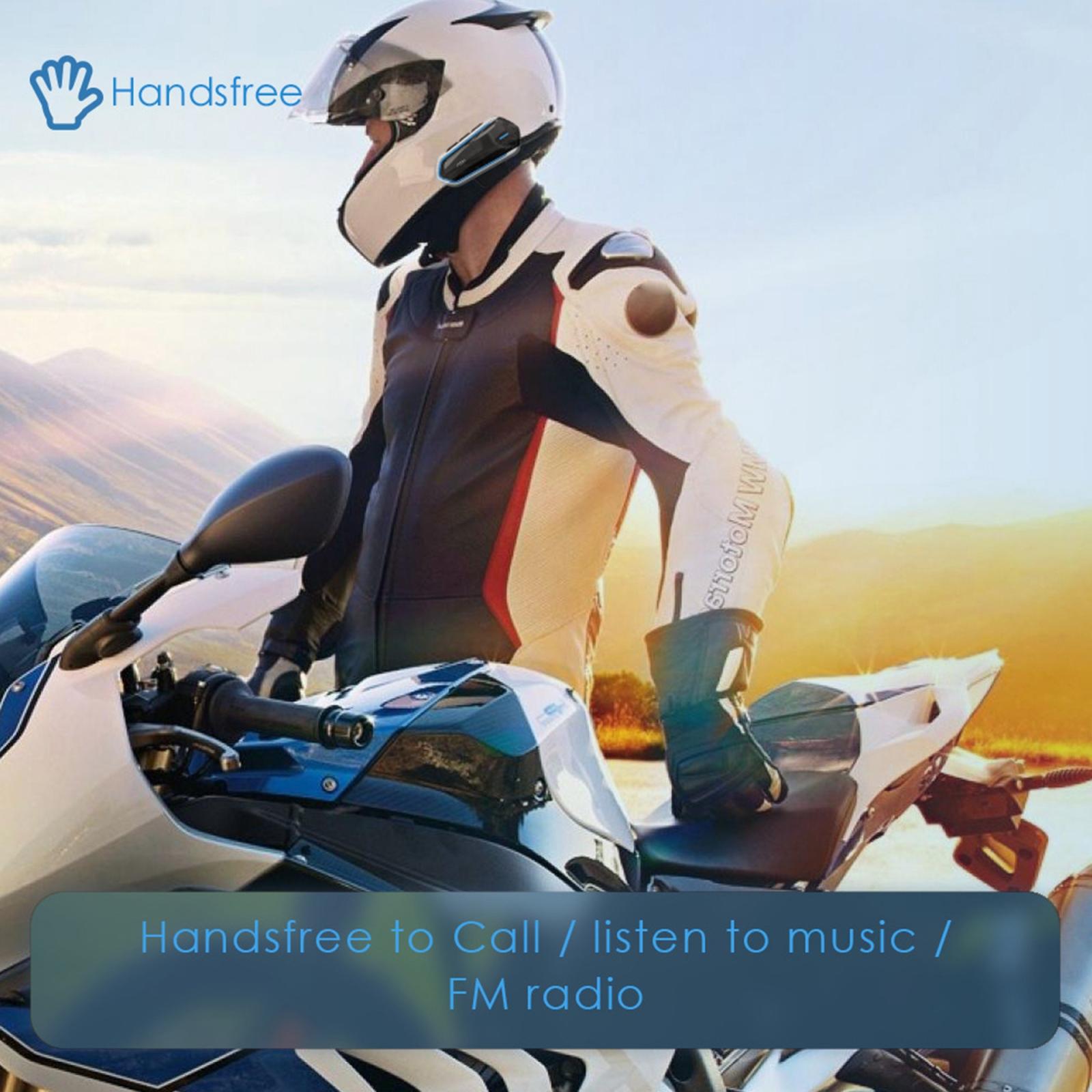 Bluetooth Motorcycle Helmet Headset - Low Power 4.2 - Blue