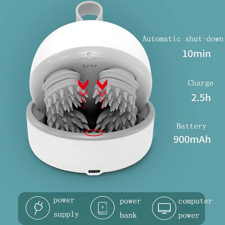 Electric Silicone Head Massager English White