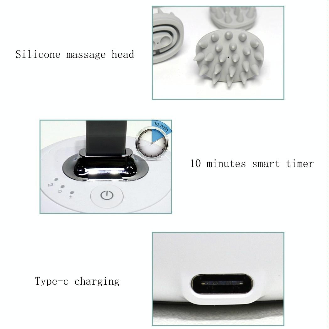 Electric Silicone Head Massager English White