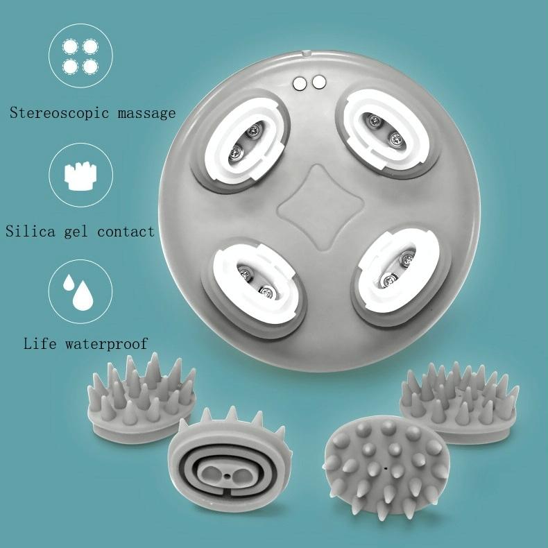 Electric Silicone Head Massager English White