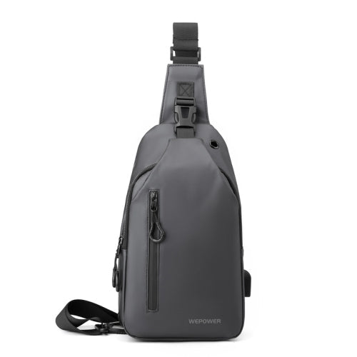 Men Casual Chest Bag Splashproof Backpack - Black