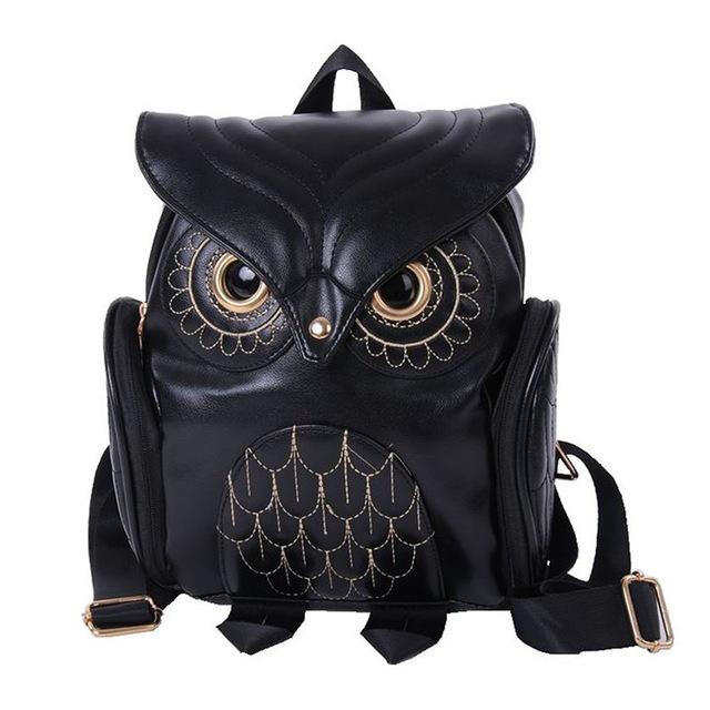 Women Owl Print Pu Backpack - Colourful and Stylish - Pink