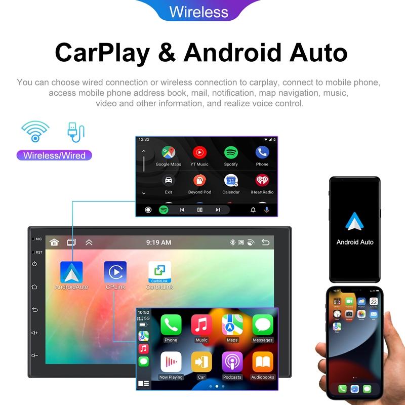 Universal Wireless Carplay Car Navigation Center - 13.0 Monitor - Standard + Ahd Camera 7Inch