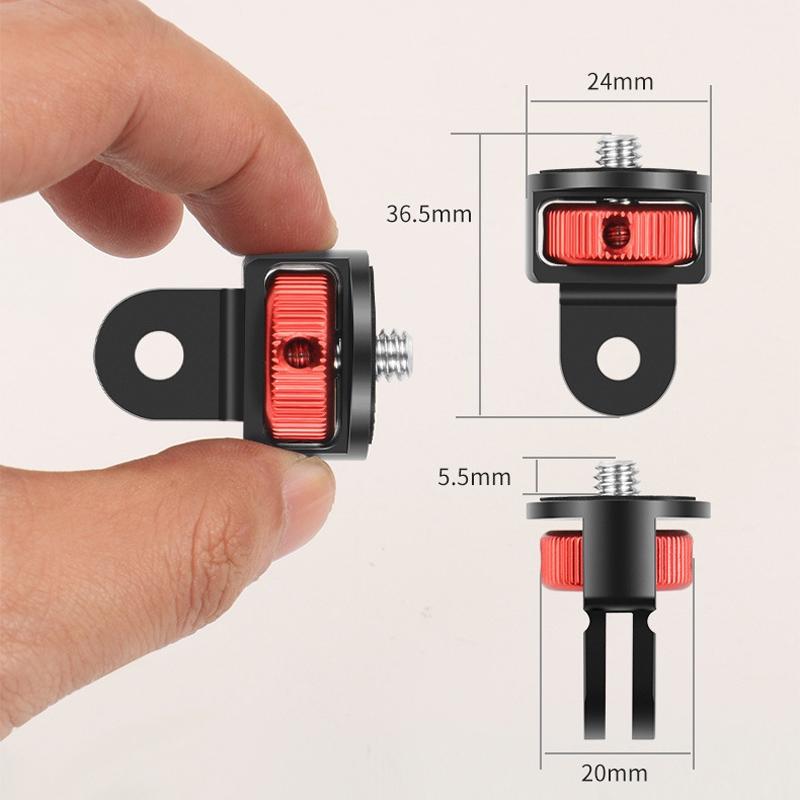 Universal Tripod Adapter for Action Cameras - 1 / 4 Inch Screw - Black And Red