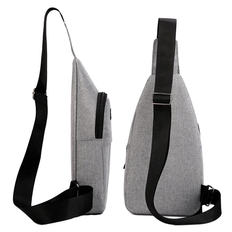 Canvas Crossbody Chest Bag For Men - Grey