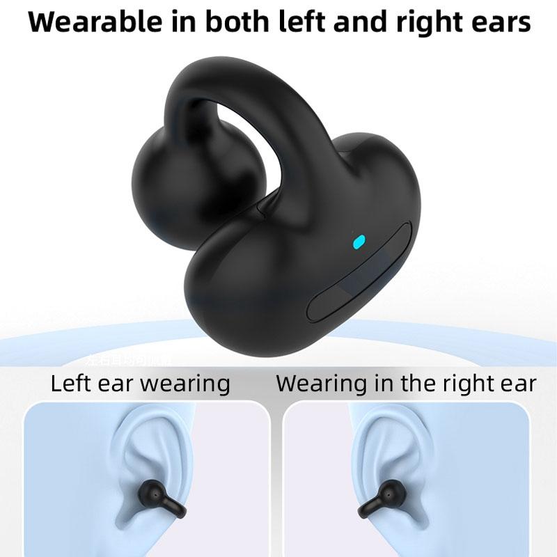 Wireless Single Ear Clip-on Bluetooth Earphone - M-s8 - Gray