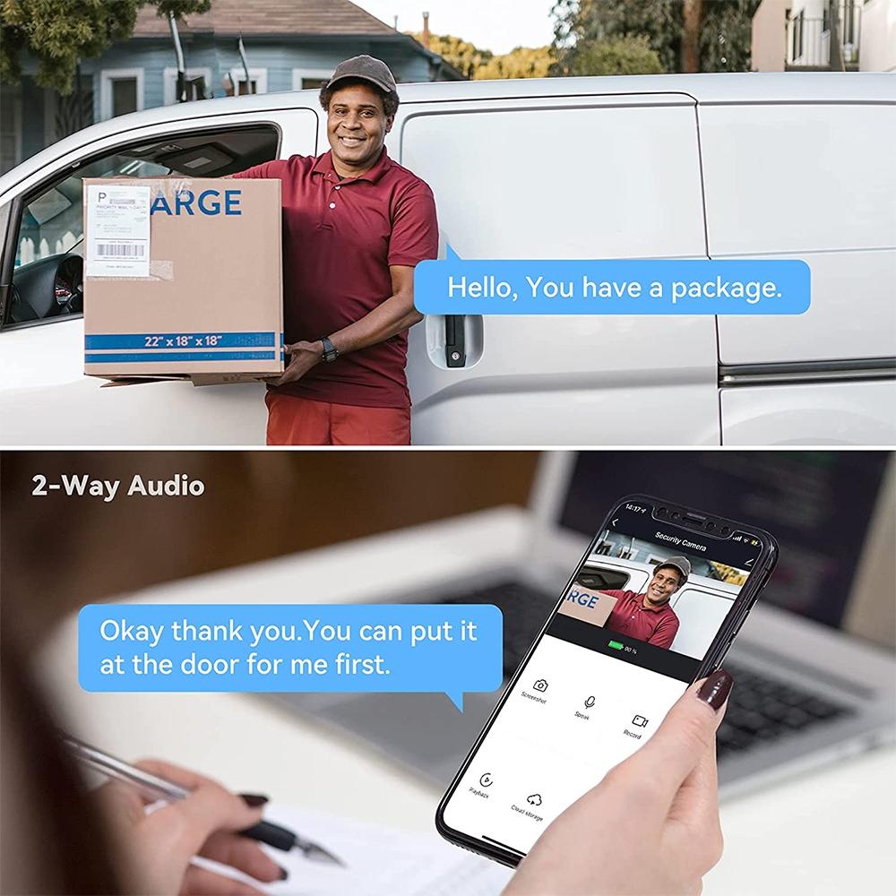 1080P Wifi Smart Cat Eye Video Doorbell With 4.3 Colour Screen And Hidden Graffiti Design - White