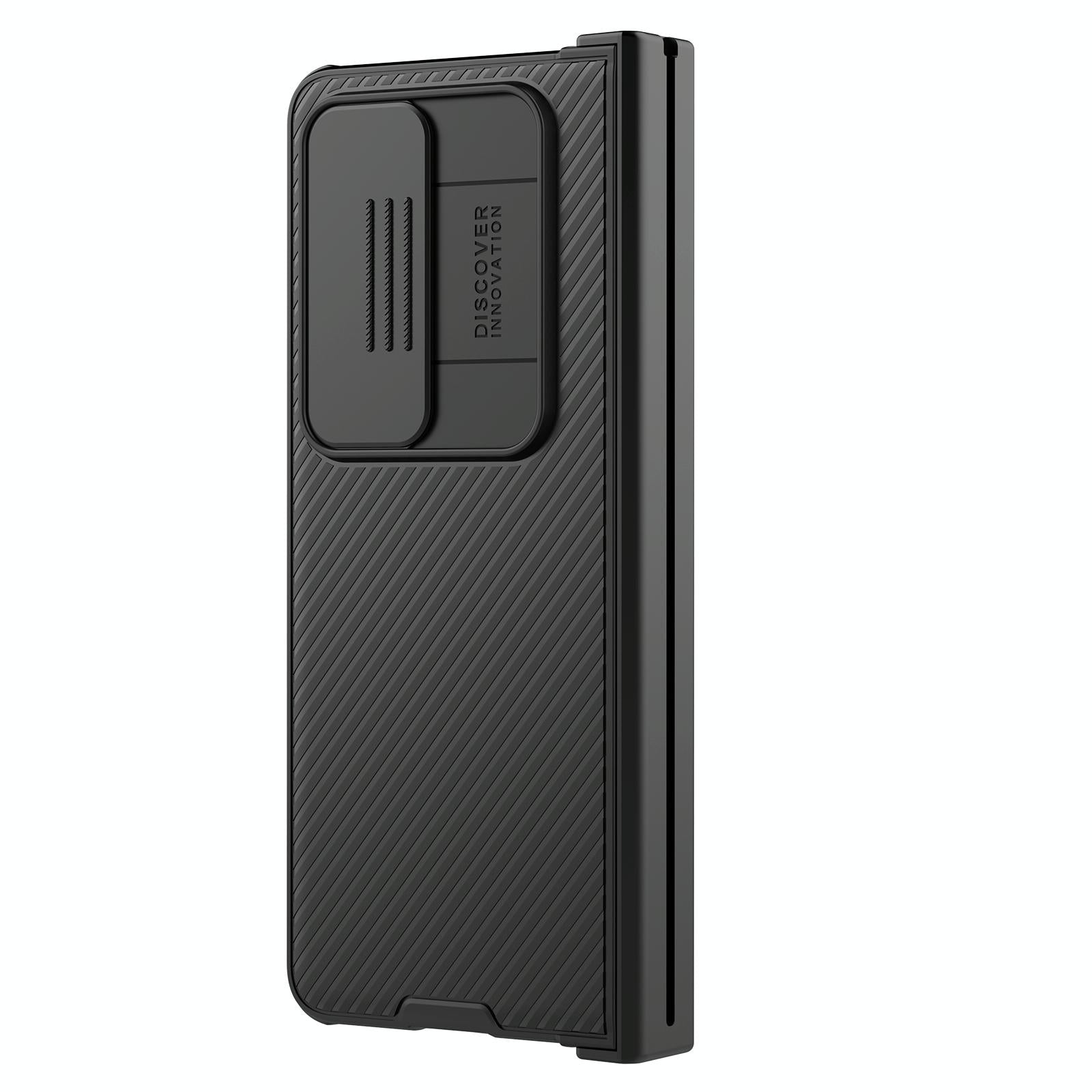 For Samsung Galaxy Z Fold4 5G Mirror Pro Camshield Case Set - Black