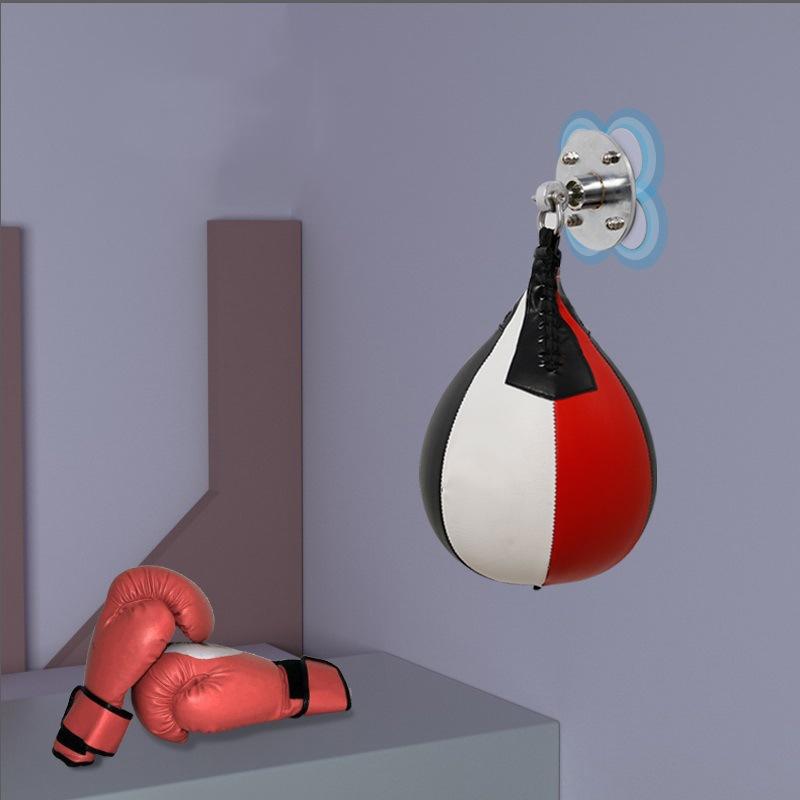 Black And White Suspended Pear-Shaped Speed Ball For Boxing - Red