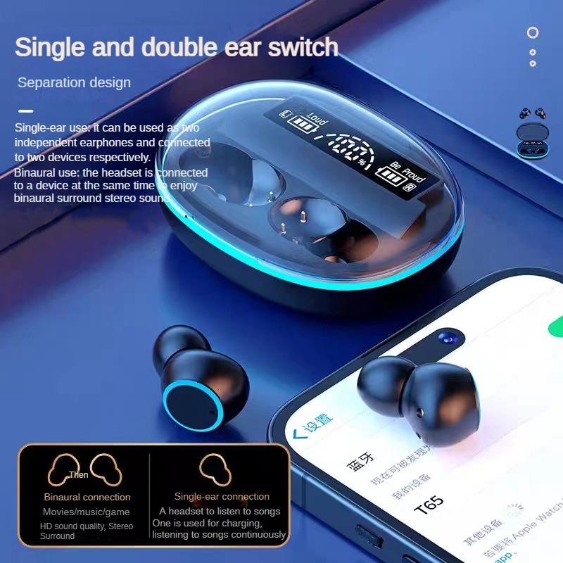 Wireless Bluetooth Earphones with Noise Reduction and Power Bank Function - Fluorescent Green
