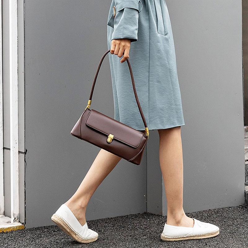 Vintage Women Shoulder Bag - Red Brown