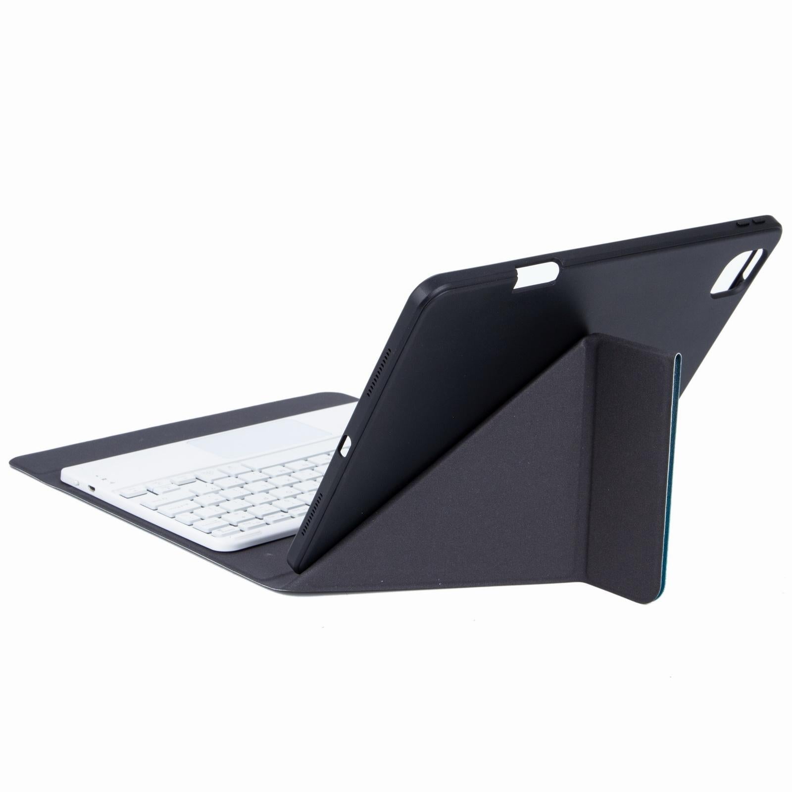 Bluetooth Keyboard Leather Case For Ipad 10.2 / Pro 10.5 - Touch Backlight Three-Fold Holder - Dark Night Green