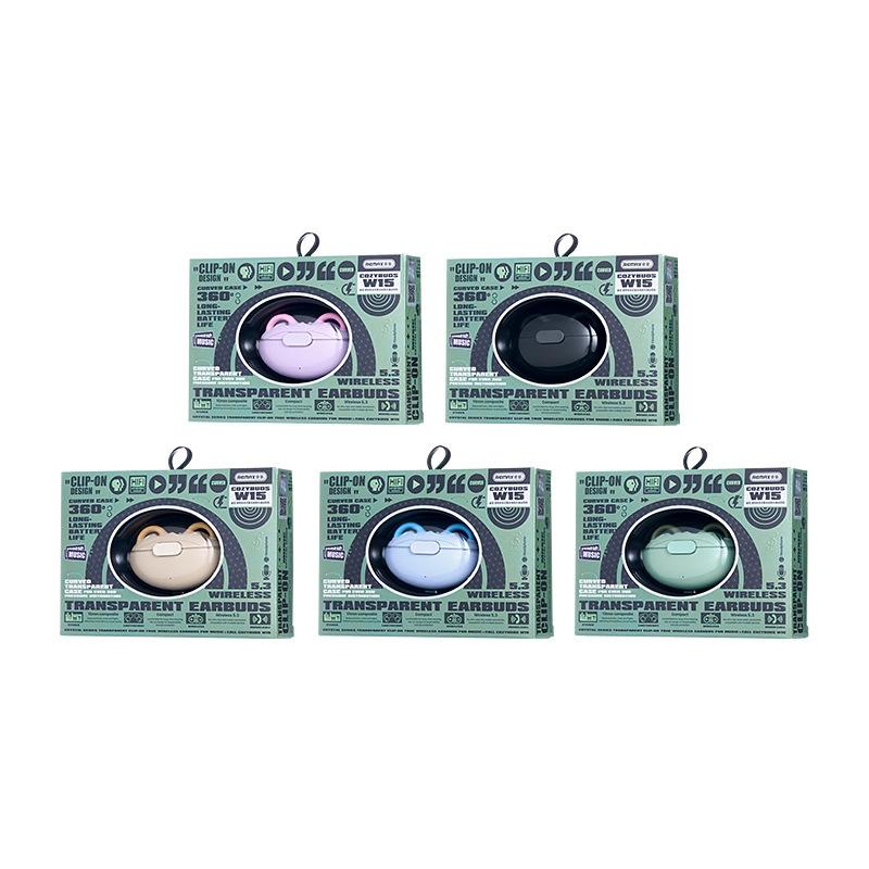 Wireless Bluetooth Earphone - Transparent Ear Clip - Ows Sports - Beige