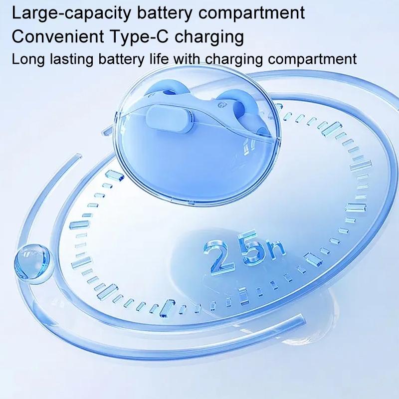 Wireless Bluetooth Earphone - Transparent Ear Clip - Ows Sports - Beige