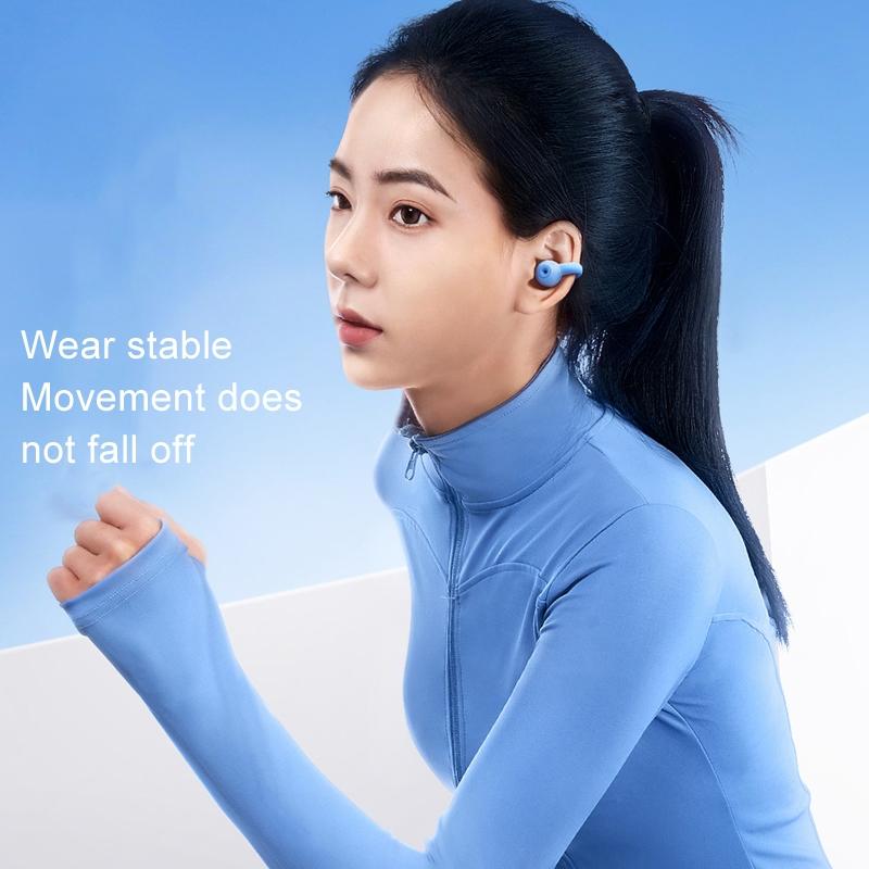 Wireless Bluetooth Earphone - Transparent Ear Clip - Ows Sports - Beige