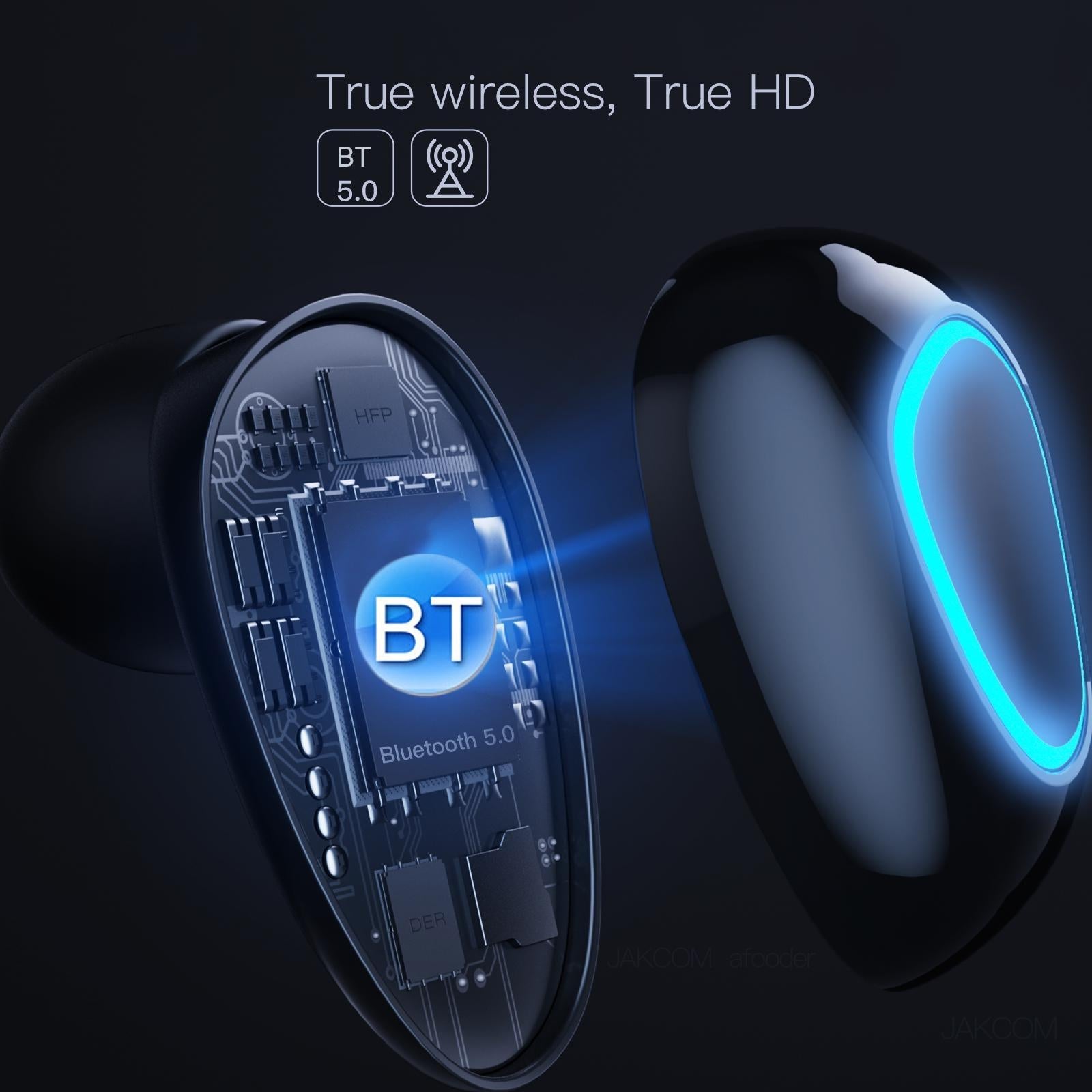 2-in-1 True Wireless Earbuds with Bluetooth 5.0 and Power Bank - Red